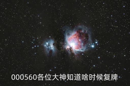 佳訊飛鴻什么時候復(fù)牌，000560各位大神知道啥時候復(fù)牌