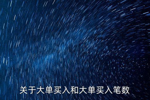 關(guān)于大單買(mǎi)入和大單買(mǎi)入筆數(shù)