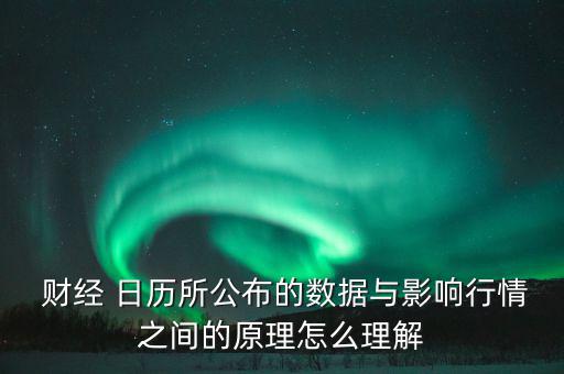  財經 日歷所公布的數據與影響行情之間的原理怎么理解