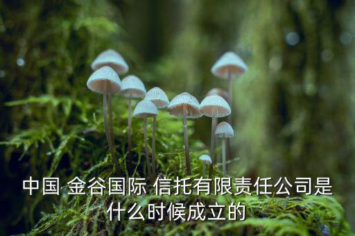 中國 金谷國際 信托有限責(zé)任公司是什么時候成立的