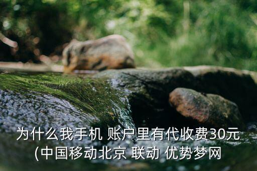 為什么我手機(jī) 賬戶里有代收費(fèi)30元(中國移動(dòng)北京 聯(lián)動(dòng) 優(yōu)勢夢網(wǎng)