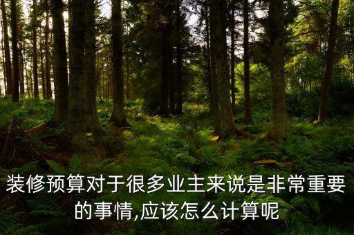 裝修預算對于很多業(yè)主來說是非常重要的事情,應該怎么計算呢