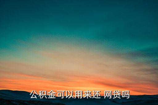  公積金可以用來(lái)還 網(wǎng)貸嗎