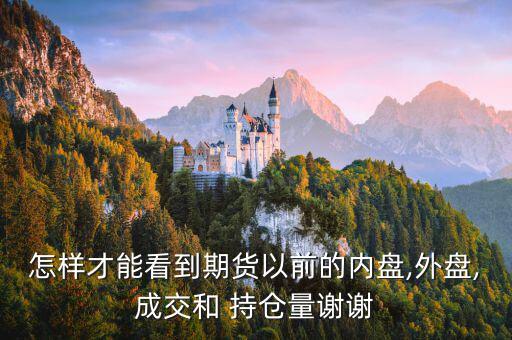 怎樣才能看到期貨以前的內(nèi)盤,外盤,成交和 持倉(cāng)量謝謝