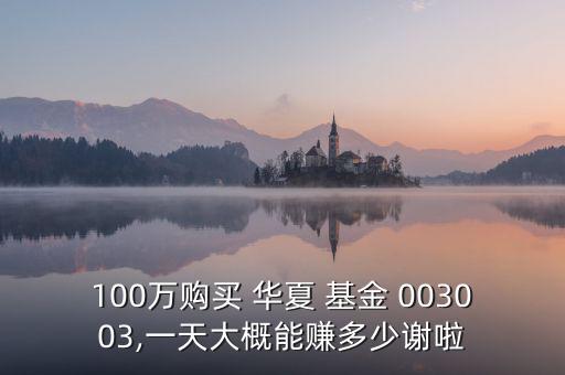 100萬(wàn)購(gòu)買 華夏 基金 003003,一天大概能賺多少謝啦