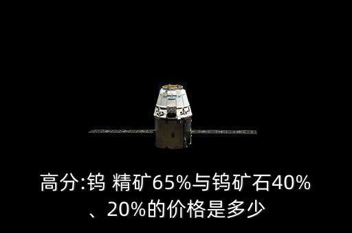 高分:鎢 精礦65%與鎢礦石40%、20%的價格是多少