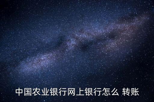 中國農業(yè)銀行網(wǎng)上銀行怎么 轉賬