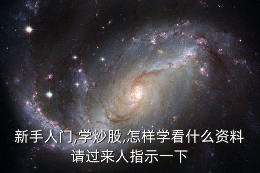 新手人門,學炒股,怎樣學看什么資料請過來人指示一下