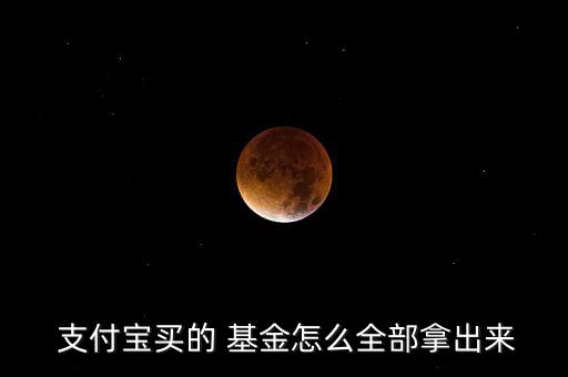  支付寶買的 基金怎么全部拿出來(lái)