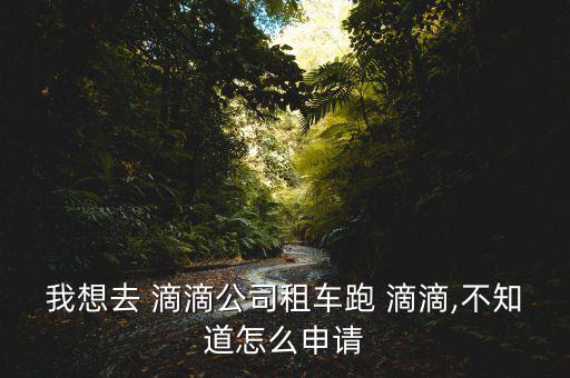 我想去 滴滴公司租車(chē)跑 滴滴,不知道怎么申請(qǐng)