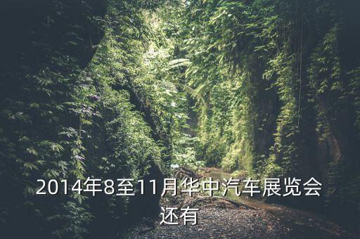 2014年8至11月華中汽車(chē)展覽會(huì)還有