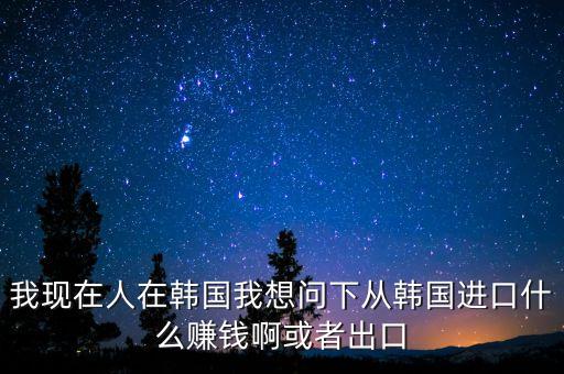 向韓國出口什么賺錢，韓國什么需要進口 我們出口韓國貨物 利潤高嗎