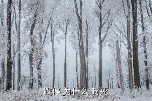 為什么跌停不封死，跌停 為什么 封死