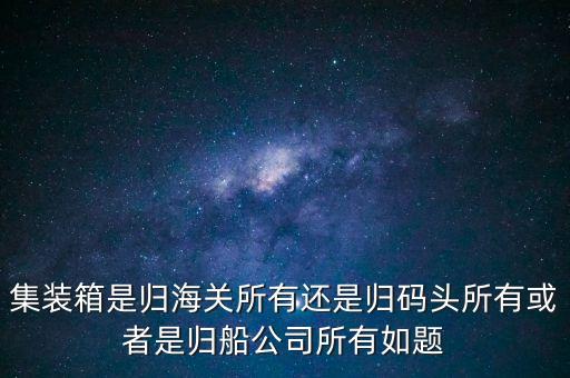 重慶長(zhǎng)江輪船公司集裝箱分公司屬于什么性質(zhì)，集裝箱是船公司的么