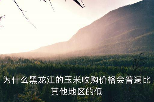 黑龍江玉米為什么掉價(jià)，為什么黑龍江的玉米收購價(jià)格會(huì)普遍比其他地區(qū)的低