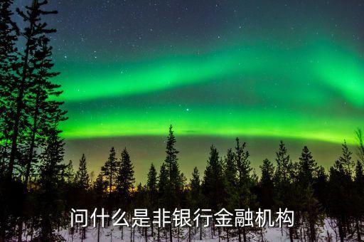 問(wèn)什么是非銀行金融機(jī)構(gòu)