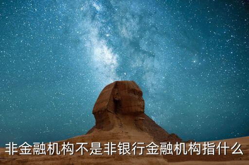非金融機構是什么，非金融機構不是非銀行金融機構指什么