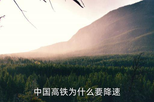高鐵為什么降速，高鐵 為什么降速