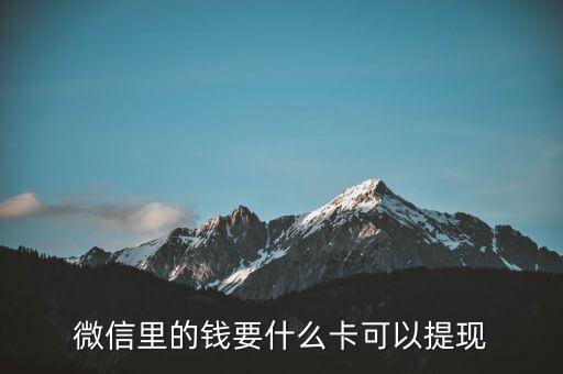 微信里的錢要什么卡可以提現