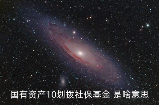 國有資產10劃撥社保基金 是啥意思