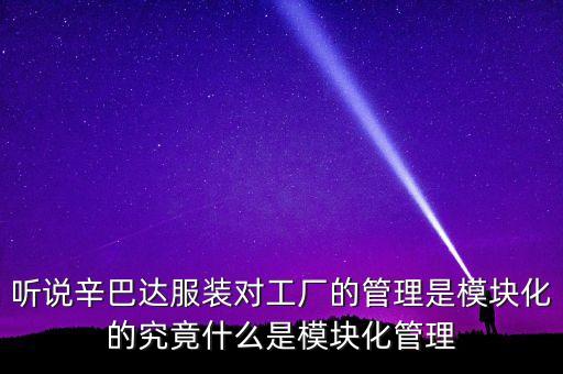 聽(tīng)說(shuō)辛巴達(dá)服裝對(duì)工廠(chǎng)的管理是模塊化的究竟什么是模塊化管理