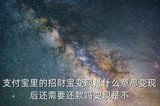 招財寶還款是什么，支付寶里的招財寶變現(xiàn)是什么意思變現(xiàn)后還需要還款嗎變現(xiàn)是不