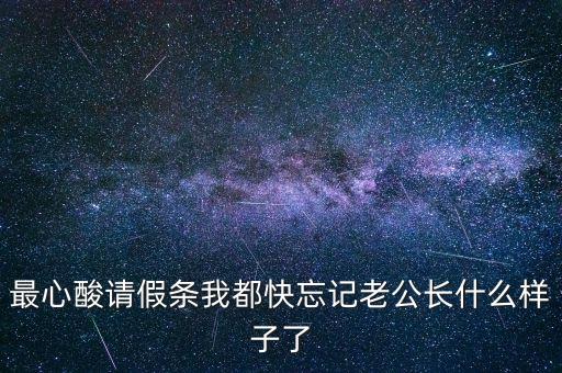 最心酸請(qǐng)假條我都快忘記老公長什么樣子了