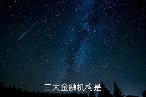 三大金融機構(gòu)是
