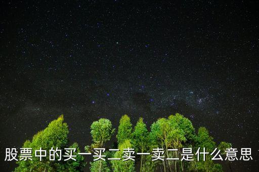 股票中的買(mǎi)一買(mǎi)二賣(mài)一賣(mài)二是什么意思
