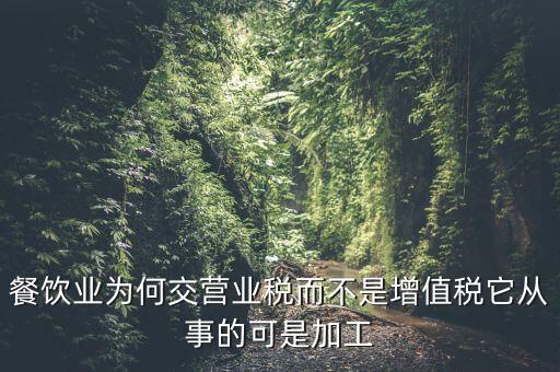 餐飲為什么營業(yè)稅，餐飲業(yè)為何交營業(yè)稅而不是增值稅它從事的可是加工