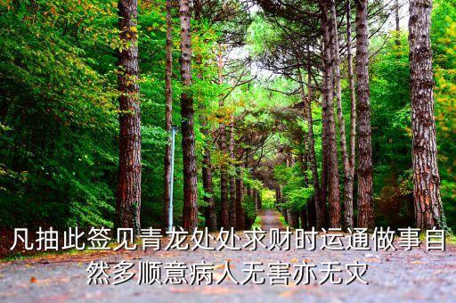 凡抽此簽見青龍?zhí)幪幥筘?cái)時(shí)運(yùn)通做事自然多順意病人無(wú)害亦無(wú)災(zāi)