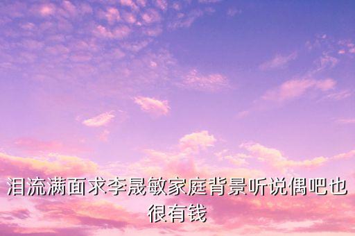 人眾李敏什么背景，淚流滿面求李晟敏家庭背景聽說偶吧也很有錢
