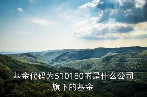 510180是什么股票，股票510180怎么越來越脫離大盤