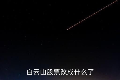 白云山是什么股票，白云山股票改成什么了
