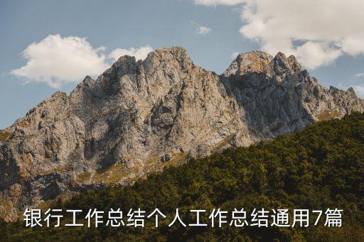  銀行工作總結個人工作總結通用7篇
