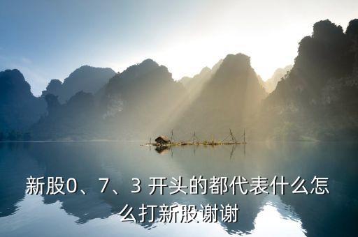 新股0、7、3 開(kāi)頭的都代表什么怎么打新股謝謝
