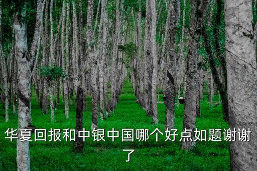 華夏回報和中銀中國哪個好點(diǎn)如題謝謝了