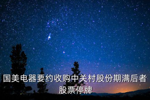 國(guó)美電器要約收購(gòu)中關(guān)村股份期滿(mǎn)后者 股票停牌