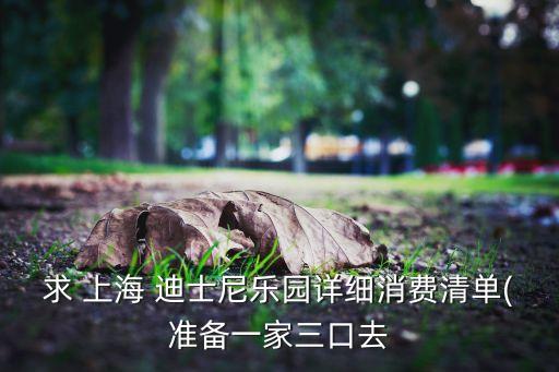 求 上海 迪士尼樂園詳細(xì)消費清單(準(zhǔn)備一家三口去