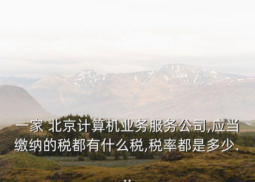 一家 北京計算機業(yè)務服務公司,應當繳納的稅都有什么稅,稅率都是多少...