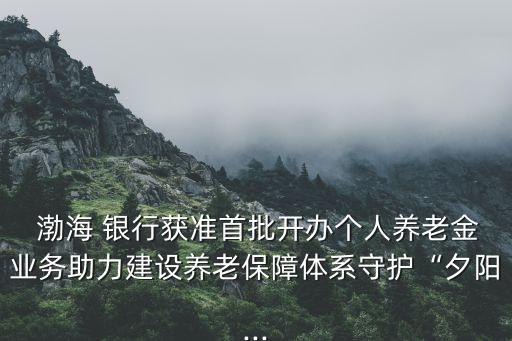 渤海 銀行獲準首批開辦個人養(yǎng)老金業(yè)務(wù)助力建設(shè)養(yǎng)老保障體系守護“夕陽...
