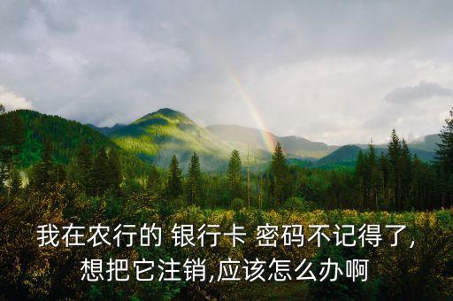 我在農(nóng)行的 銀行卡 密碼不記得了,想把它注銷(xiāo),應(yīng)該怎么辦啊