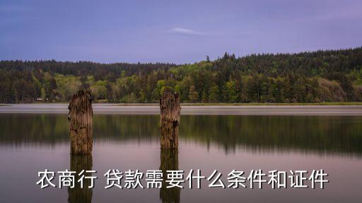  農商行 貸款需要什么條件和證件