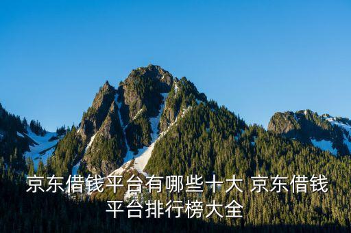  京東借錢(qián)平臺(tái)有哪些十大 京東借錢(qián)平臺(tái)排行榜大全