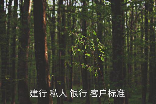 建行 私人 銀行 客戶標準