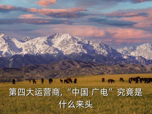 第四大運(yùn)營(yíng)商,“中國(guó) 廣電”究竟是什么來(lái)頭