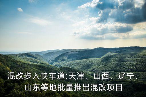 混改步入快車(chē)道:天津、山西、遼寧、山東等地批量推出混改項(xiàng)目