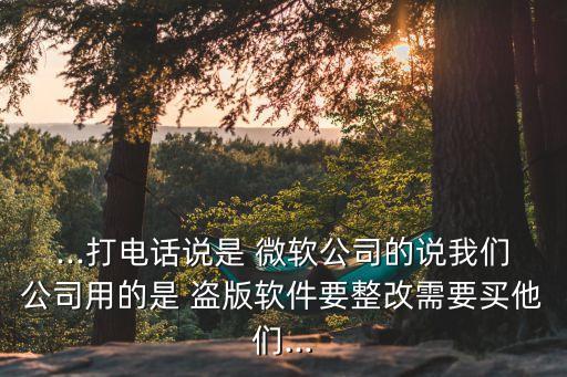 ...打電話說(shuō)是 微軟公司的說(shuō)我們公司用的是 盜版軟件要整改需要買他們...