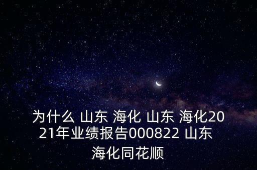 為什么 山東 ?；?山東 ?；?021年業(yè)績報(bào)告000822 山東 ?；? class=