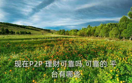現在P2P 理財可靠嗎,可靠的 平臺有哪些